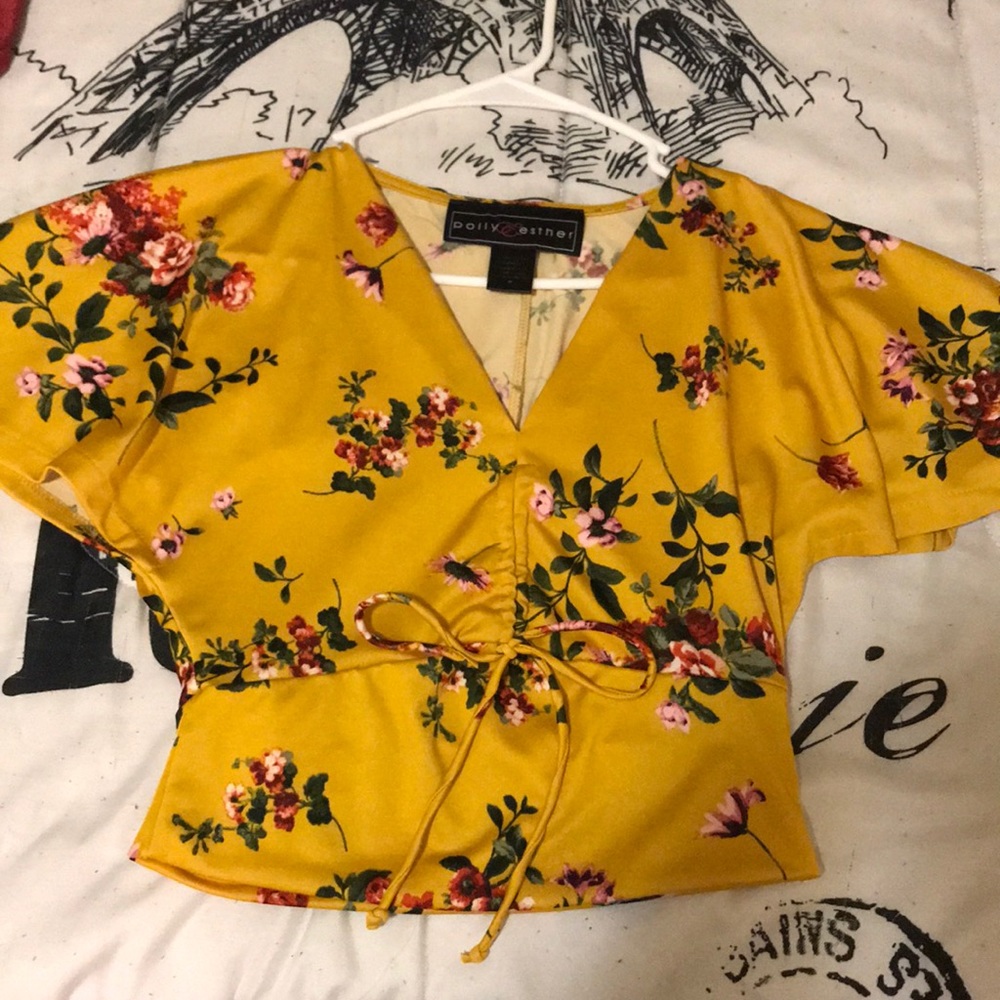 yellow Crop top